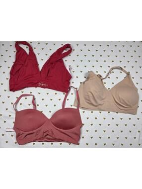 Victorias Secret Pink LOT OF 3 small Lounge Bralettes Bra Tops Tanks